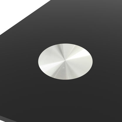 Tempered Glass Dining Table With Durable Metal Legs Black