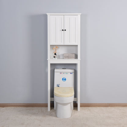 Over-The-Toilet Wooden Storage Cabinet with Adjustable Shelf - Stylish Space Saver for Bathroom 23.62x7.72x67.32 inches