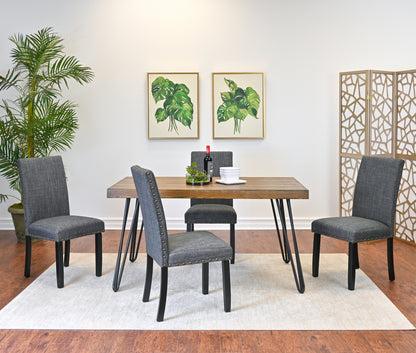 5 Piece Hairpin Table And Chairs Dining Set Modern Brown