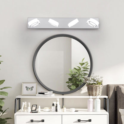 LED 4-Light Vanity Light Fixture for Bathroom - Modern Wall-Mount Over-Mirror Bath Lighting, 29in Chrome
