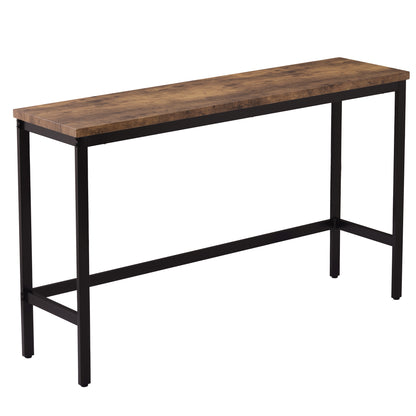 Counter Height Dining Table With 3 Stools Footrest Brown