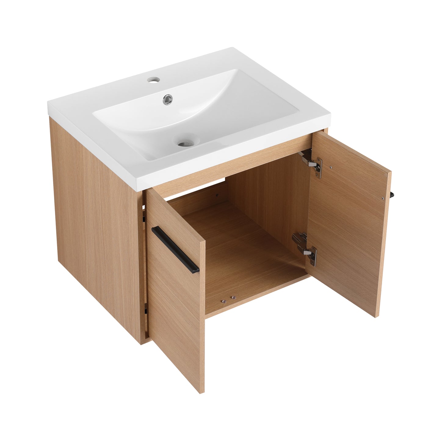 American Design 24-Inch Oak Bathroom Vanity with Resin Sink and 2-Door Cabinet