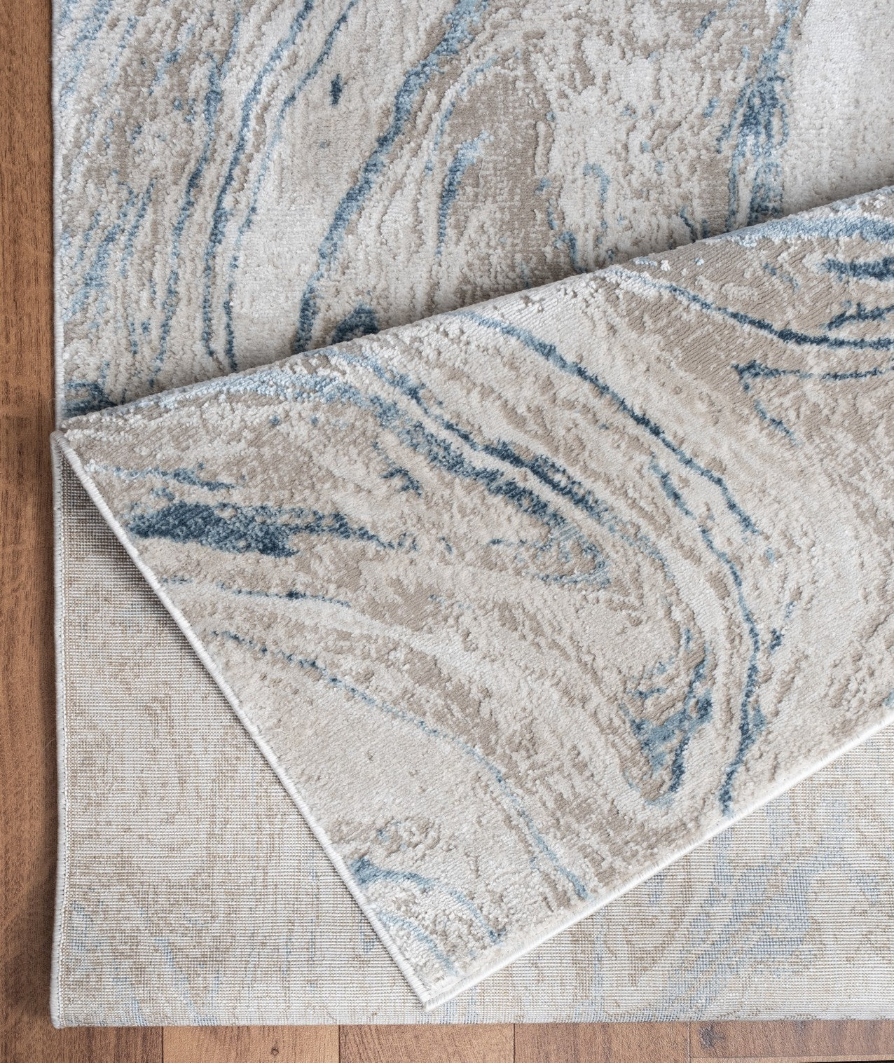 7 ft 10 in x 10 ft 3 in Contemporary Area Rug, 100% Polyester, Stain-Resistant, High-Traffic, Ivory