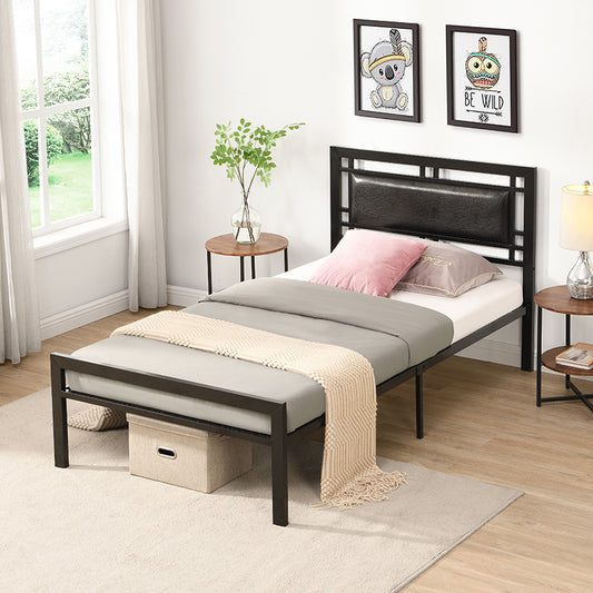 Sturdy Twin Metal Bed Frame - Modern Black Design with Easy Assembly and No Box Spring Needed