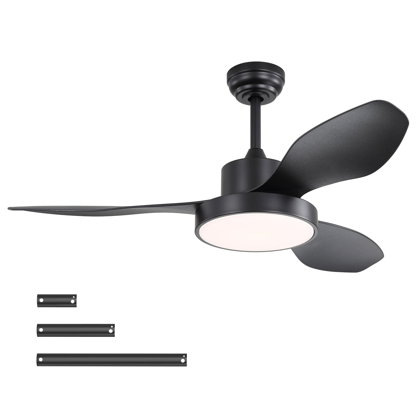 47-Inch Ceiling Fan with Remote, 6-Speed Reversible DC Motor, 22W LED Light, Quiet for Bedroom, Black