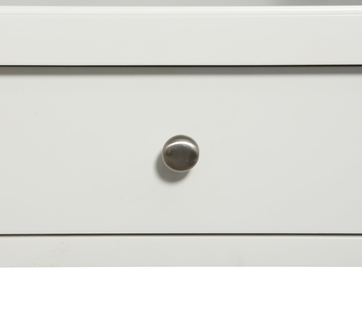 Solid Wood Bedroom Nightstand with Full-Extension Drawers and Open Shelf, 16x22x28 Brushed Nickel White