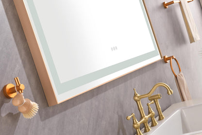 Large 48x36 Illuminated Bathroom Mirror with Dual Control Anti-Fog Feature