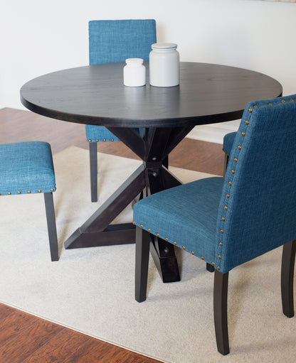 Five Piece Dining Set Cross Buck Table And Chairs Black