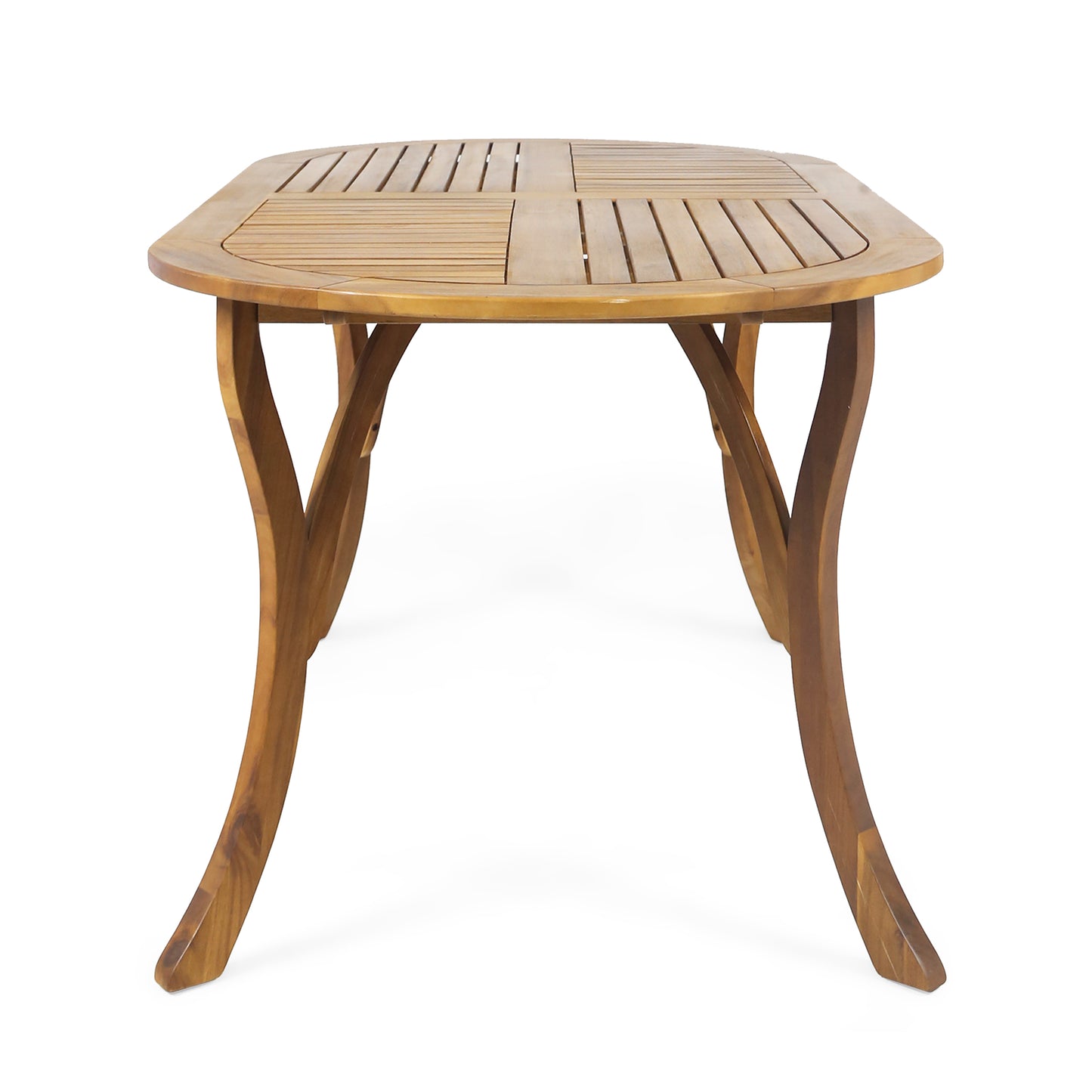 Acacia Wood 70in Outdoor Dining Table For Patio Teak Finish