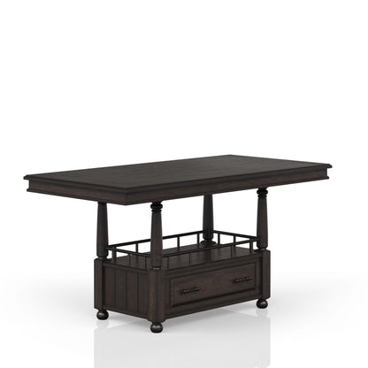 Counter Height Dining Table Rustic Wood MDF Deep Coffee