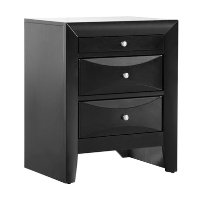 Elegant Black Nightstand With Drawers