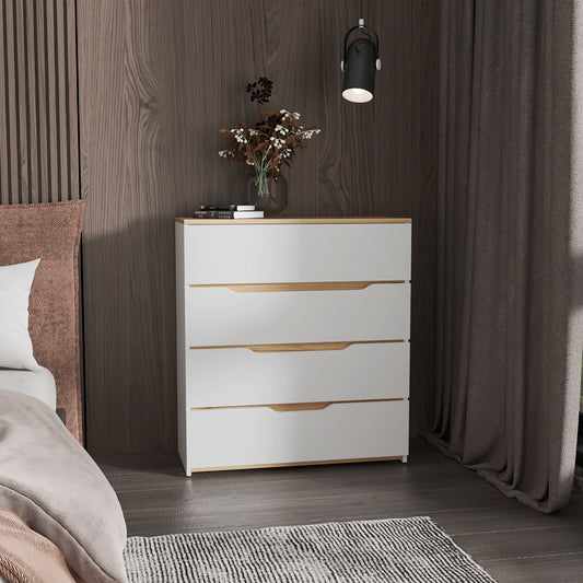 Modern California 4-Drawer Dresser with Stylish Top Surface