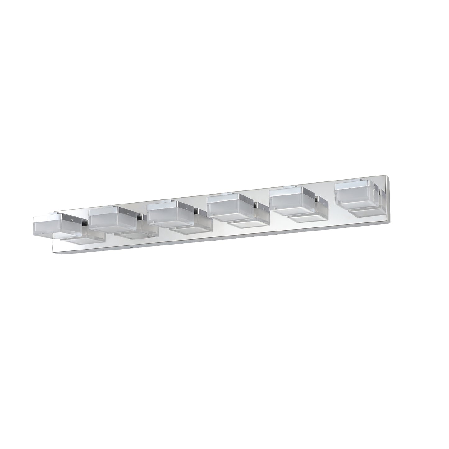 6-Light LED Vanity Light Bar for Bathrooms and Makeup Areas, Modern Sleek Fixture Chrome finish