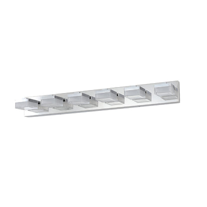 6-Light LED Vanity Light Bar for Bathrooms and Makeup Areas, Modern Sleek Fixture Chrome finish
