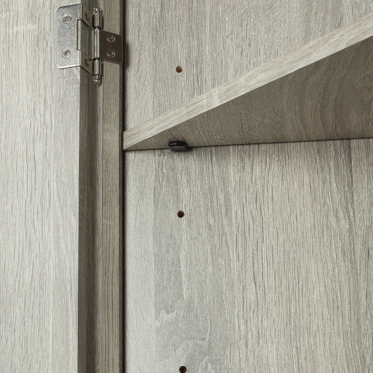 Stylish Oak Triangle Corner Storage Cabinet with Adjustable Shelves for Home and Kitchen Use