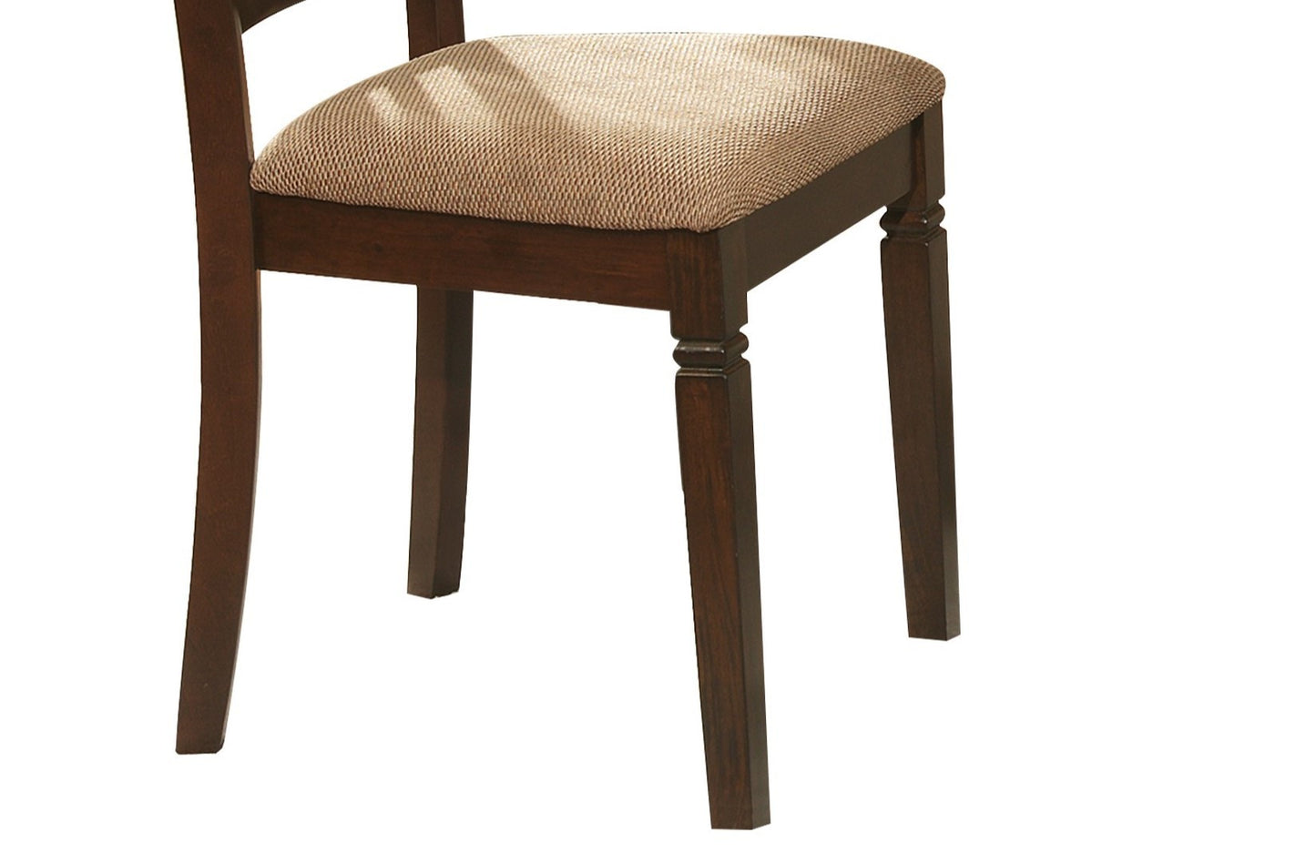 Set of 2 Transitional-Style Dining Chairs with Wood Frame and Fabric Upholstery for Kitchen, Espresso