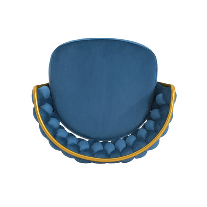 Swivel Counter Height Bar Stools Set of 2 Blue Gold Legs