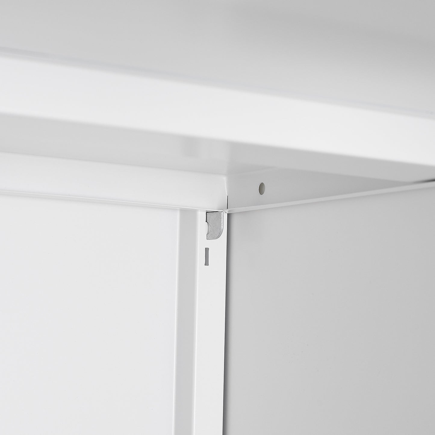 Versatile Mobile Copier Cabinet - White Steel 2-Door Printer and File Stand