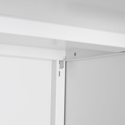 Versatile Mobile Copier Cabinet - White Steel 2-Door Printer and File Stand