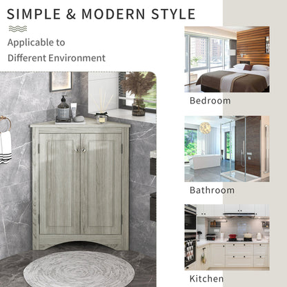 Stylish Oak Triangle Corner Storage Cabinet with Adjustable Shelves for Home and Kitchen Use