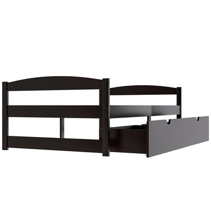 Espresso Twin Platform Bed with Dual Storage Drawers
