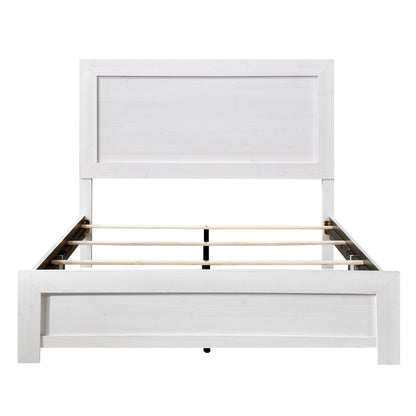 Modern White Queen Panel Bed with Rustic Charm - Bed in a Box