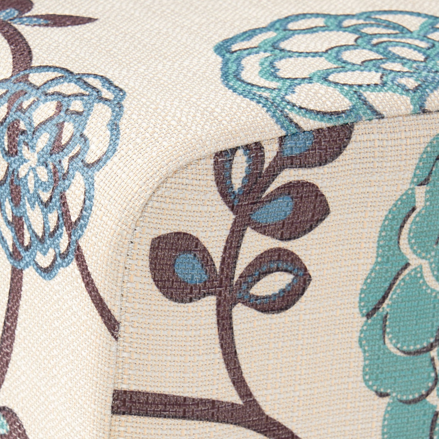 Contemporary Dining Chair Set of 2, 17.5W x 26.5D x 39.5H, Fabric, Rubberwood Legs, White and Blue