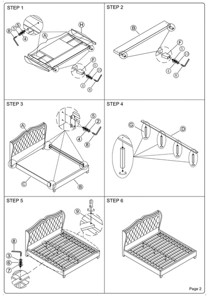 Luxurious Black Faux Leather Queen Bed Set with Wingback Headboard and Tufted Design