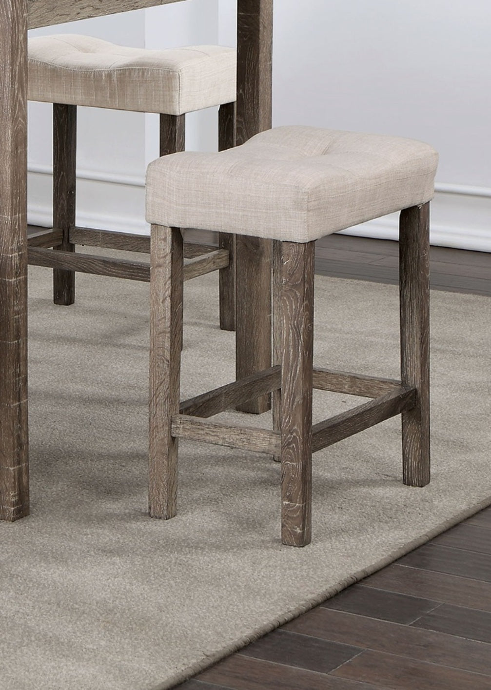 Counter Height Dining Set FivePc Square Table Stools Gray