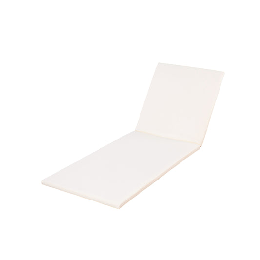 Waterproof Chaise Lounge Cushion 76.75in Long 27in Wide 2-Section Foldable for Poolside Patio Garden Cream