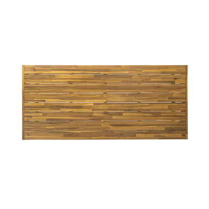 Modern Wood Dining Table 69Inch 32In Wide Light Teak Finish