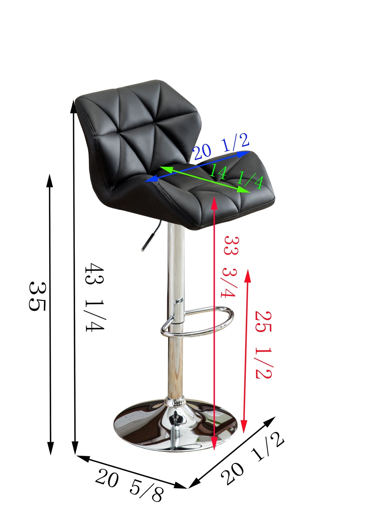 Glasgow Tufted Adjustable Height Bar Stools Set Of 2 White