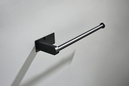 2 Pack Paper Towel Holder Wall Mount, Black Paper Towel Holder Under Cabinet, Self Adhesive Paper Towel Holders, Kitchen Towel Holder for Kitchen Organization and Storage (12inch, 2 Pack)