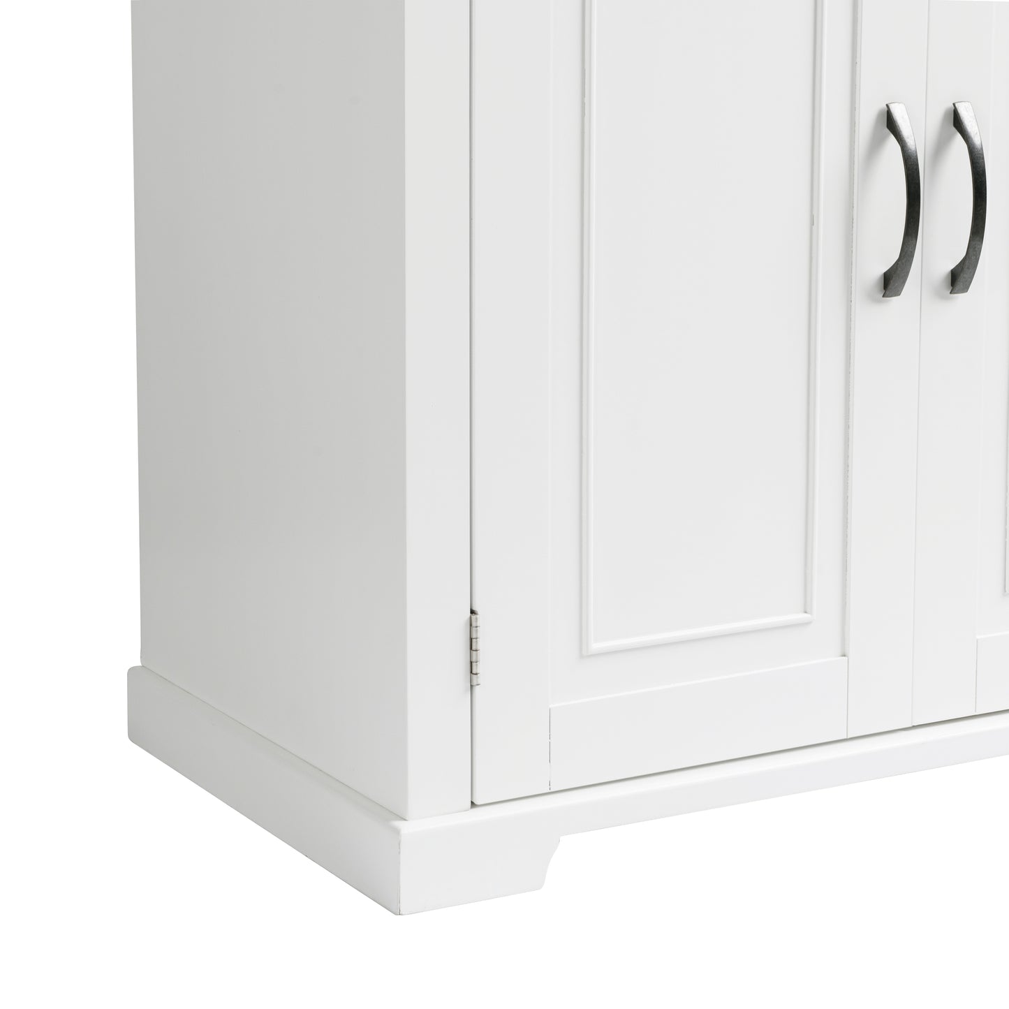Tall White Bathroom Storage Cabinet with Adjustable Shelf and Drawer, Versatile Multi-Functional Organizer