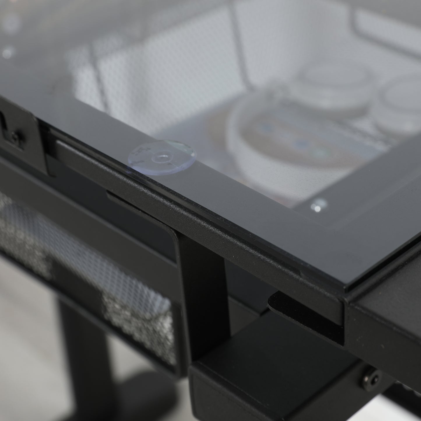 Adjustable Hand Crank Drafting Table with Stool and Metal Drawers (Black)