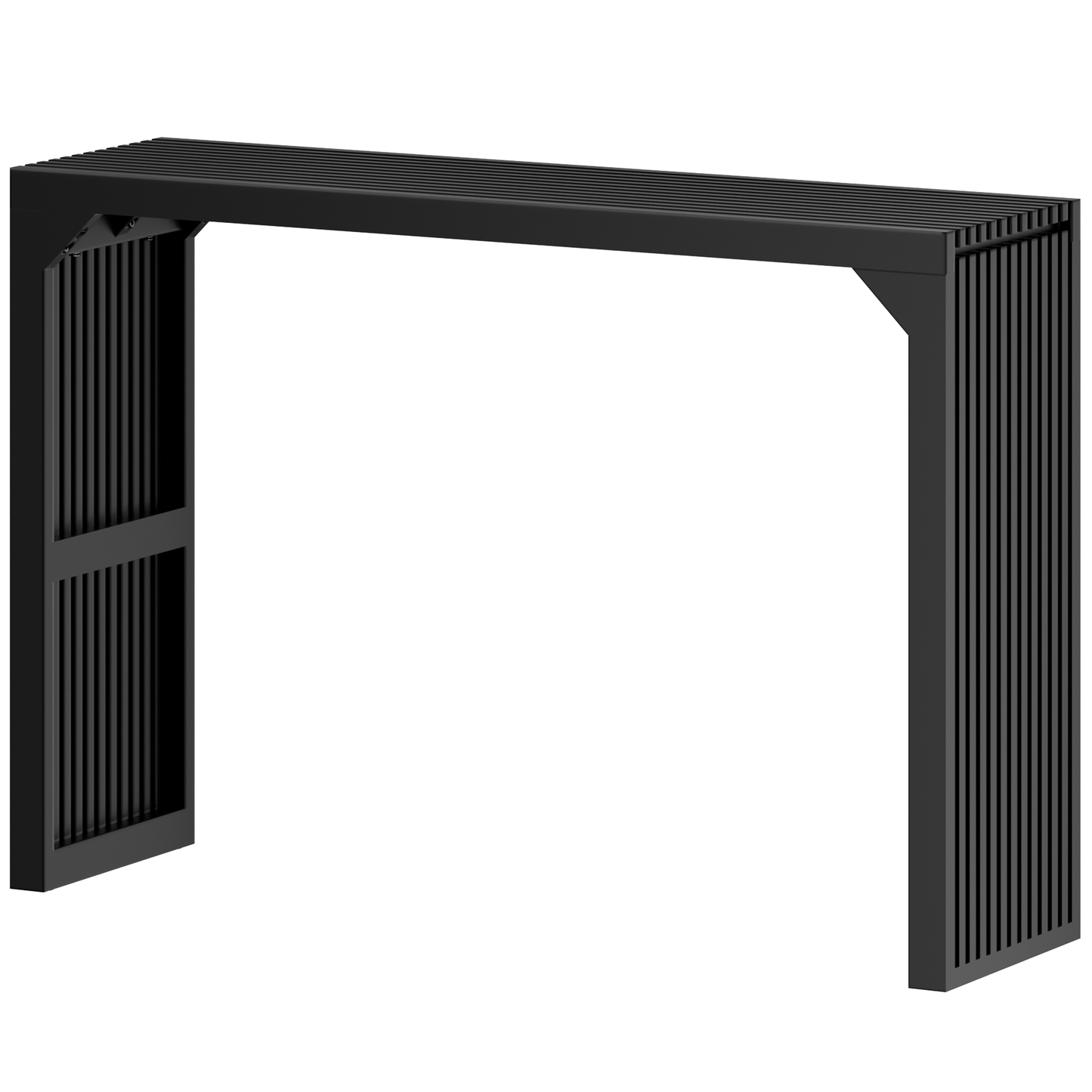 46-Inch Solid Wood Narrow Console Table for Living Room Entryway 250-Lb Capacity, Triangle Support, Black