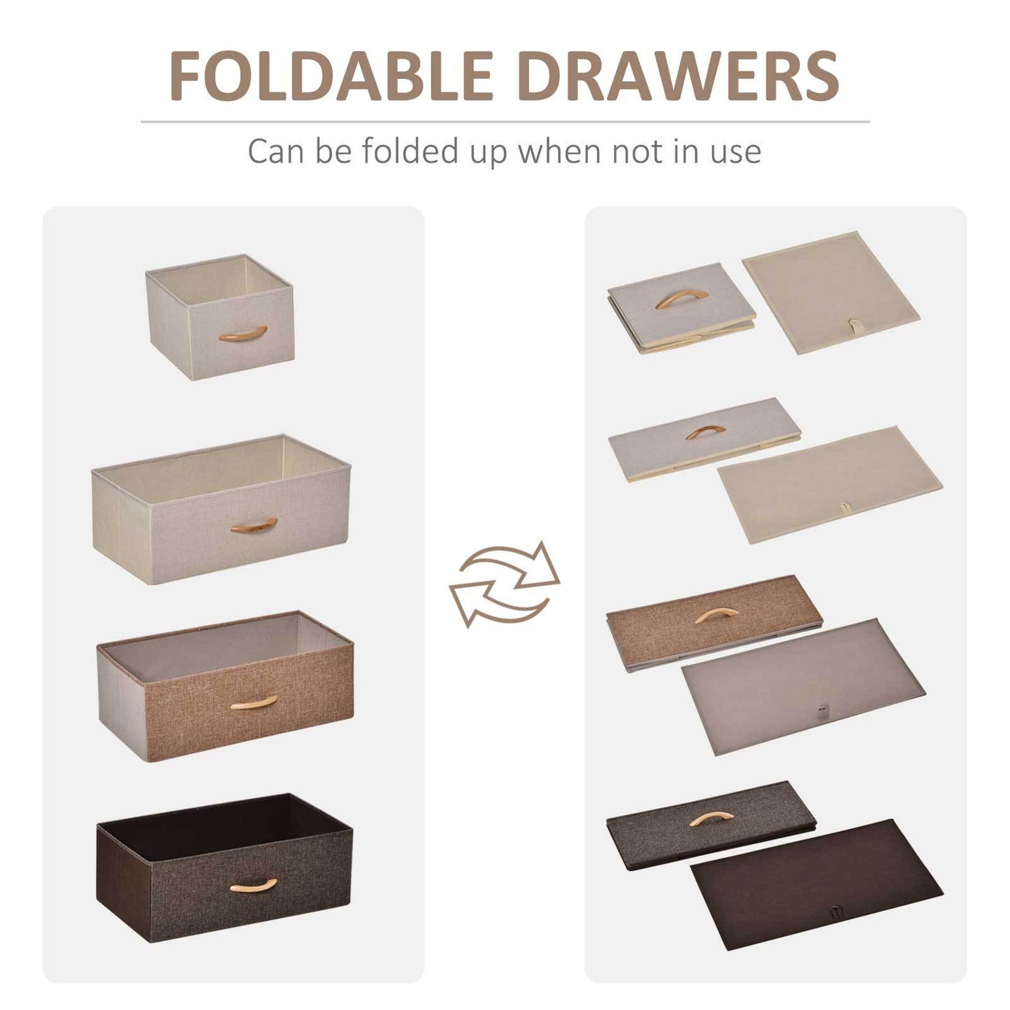 HOMCOM Multi-Functional 5-Drawer Storage Dresser with Maple Wood Top and Steel Frame