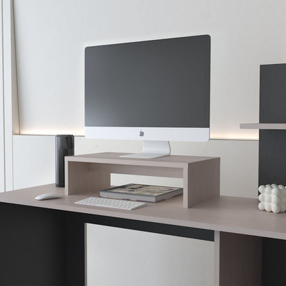 Elegant White Oak Monitor Stand for Improved Workspace Organization