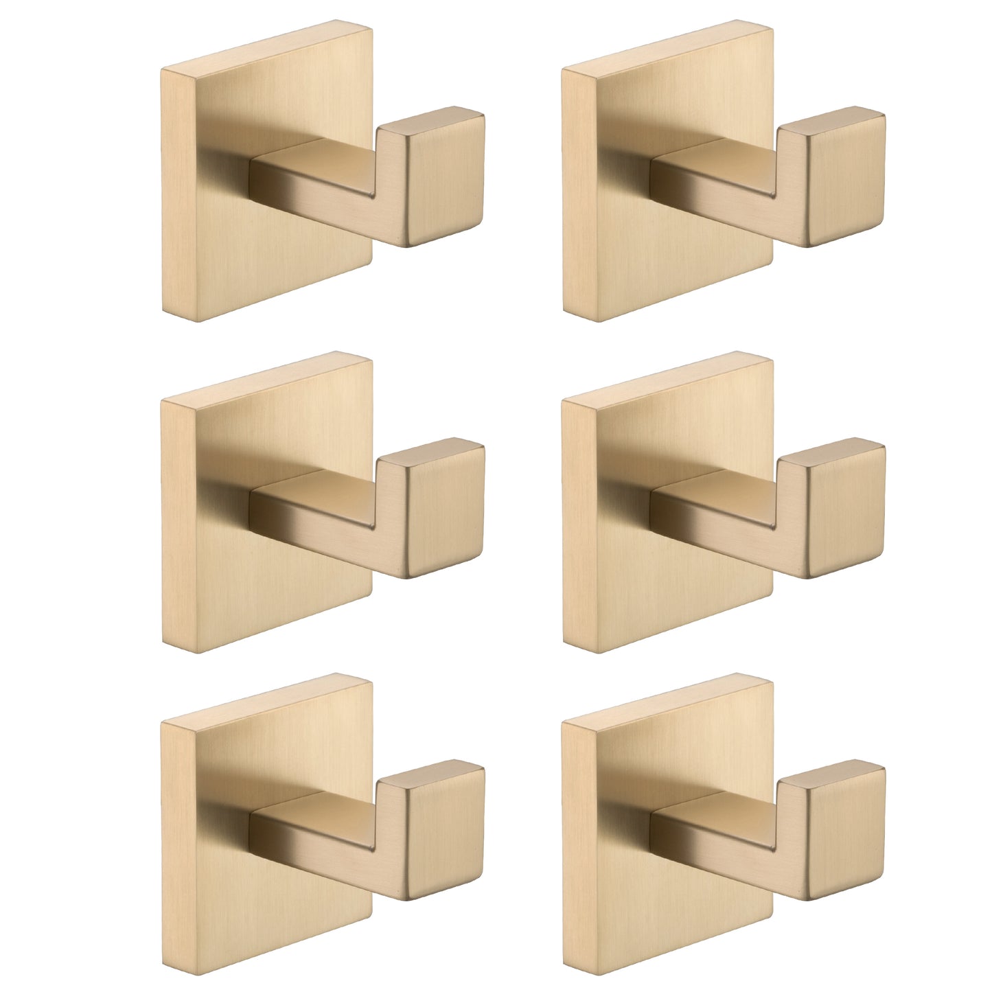 6 Pack Wall-Mounted Stainless Steel Bathroom Towel Hooks/Coat Hooks for Bathroom, Bedroom, Kitchen