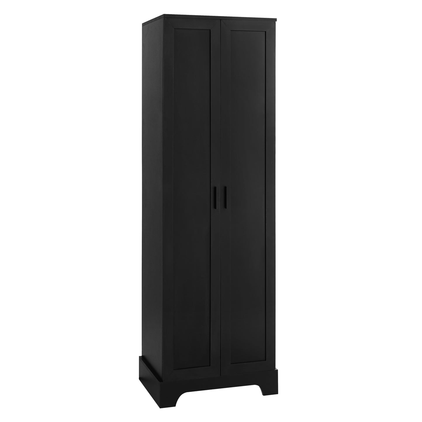 Elegant Black Storage Cabinet with Adjustable Shelves for Bathroom and Office