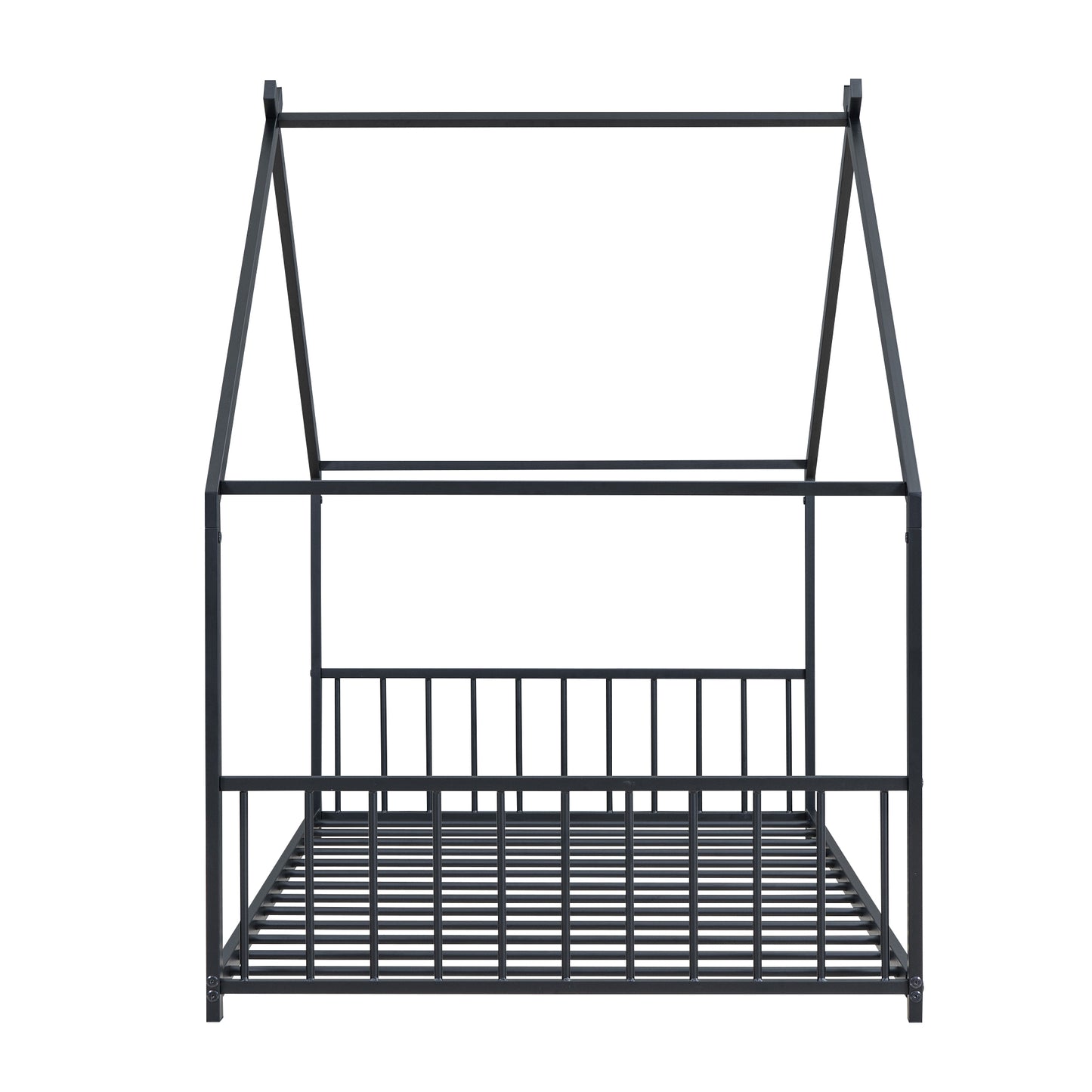 Black Twin Size Metal Playhouse Bed