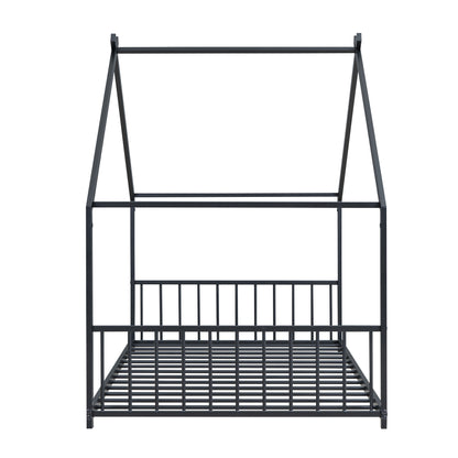 Black Twin Size Metal Playhouse Bed