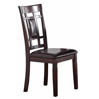 7 Piece Dining Set Table Chairs Eyelet Back Espresso