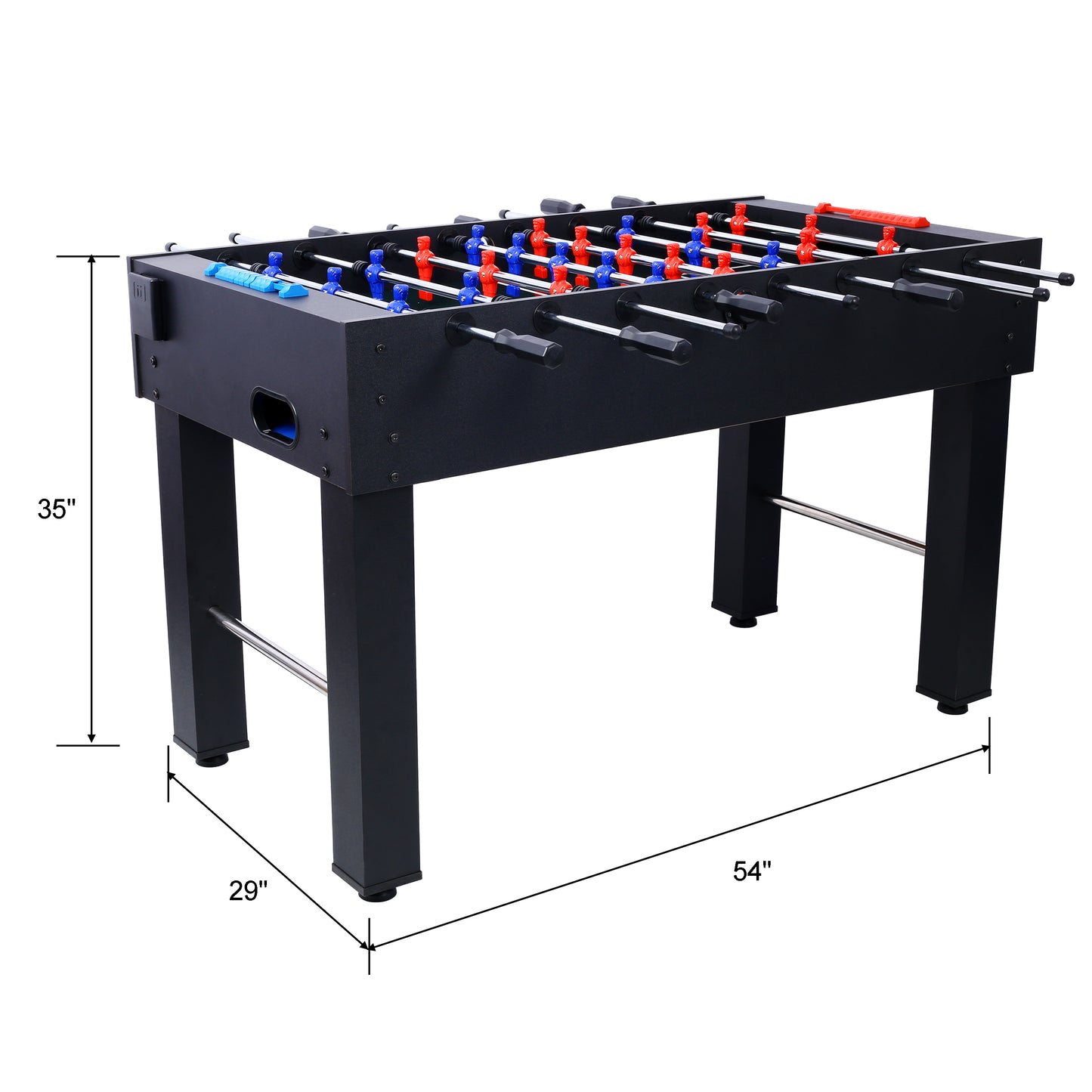 54-Inch Foosball Table for Family Game Room, Analog Scoring, Durable MDF + Steel Rods, Light Cherry Finish