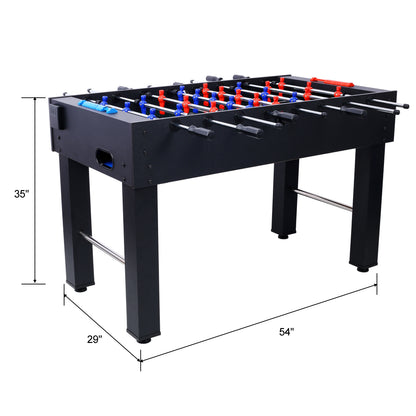 54-Inch Foosball Table for Family Game Room, Analog Scoring, Durable MDF + Steel Rods, Light Cherry Finish