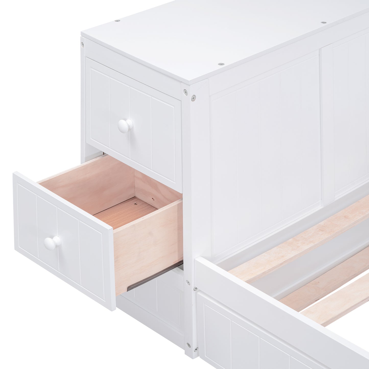 Elegant Twin Size Daybed with Storage and USB Charging, White