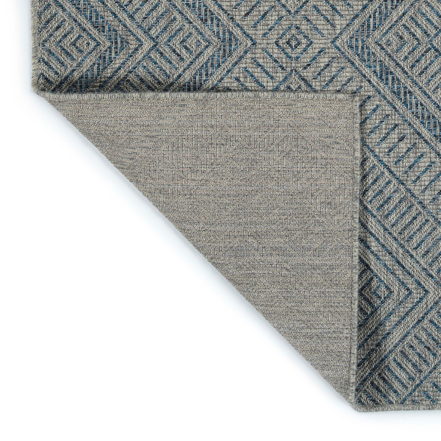 Rectangle Area Rug, 5'3" x 7'6", Polypropylene, Indoor/Outdoor, UV/Stain Resistant, Modern Textured Blue