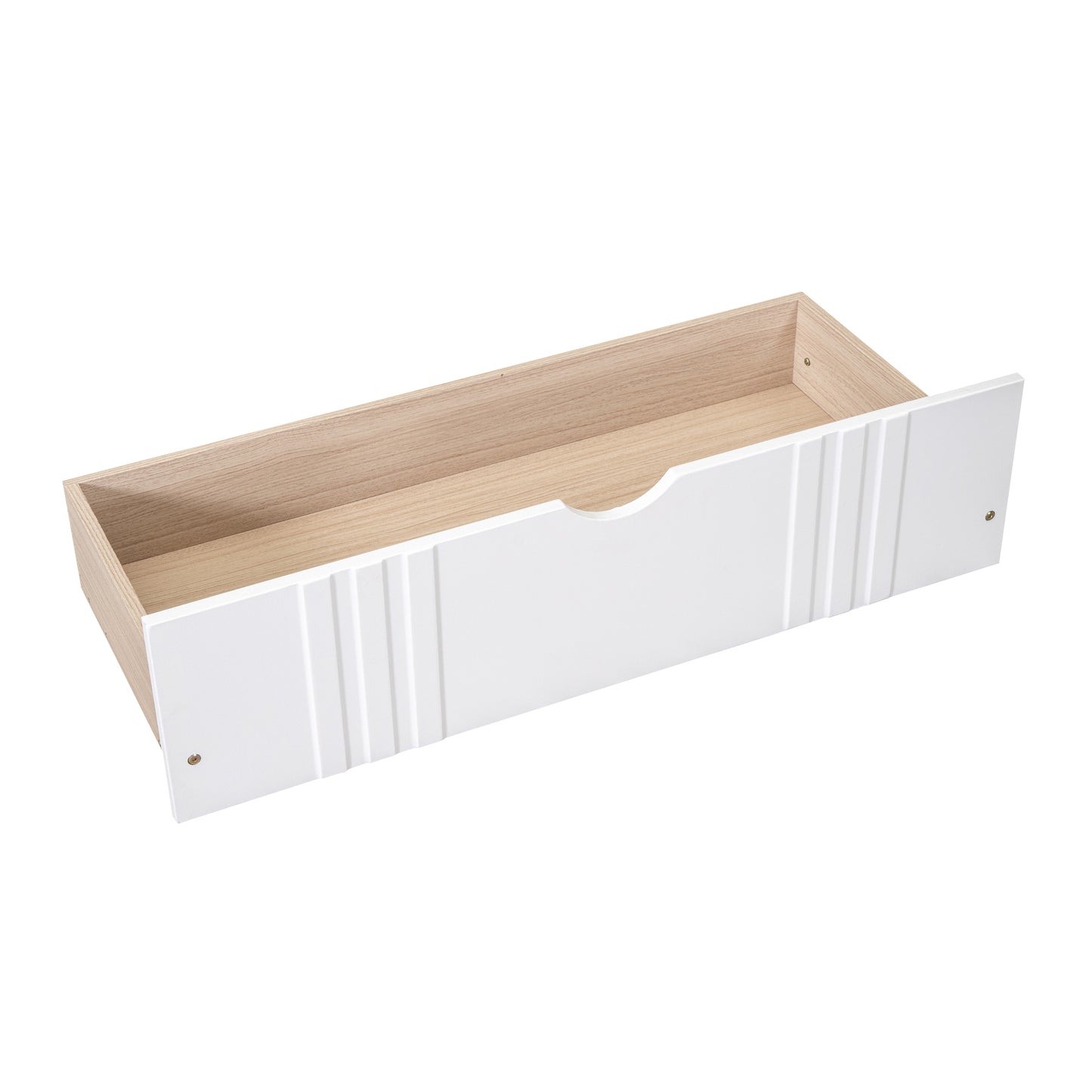 White Twin Size Wood Daybed with Dual Storage Drawers