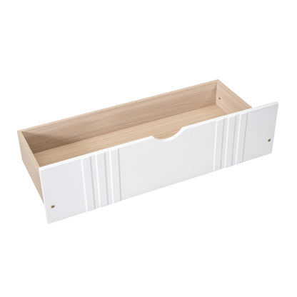 White Twin Size Wood Daybed with Dual Storage Drawers