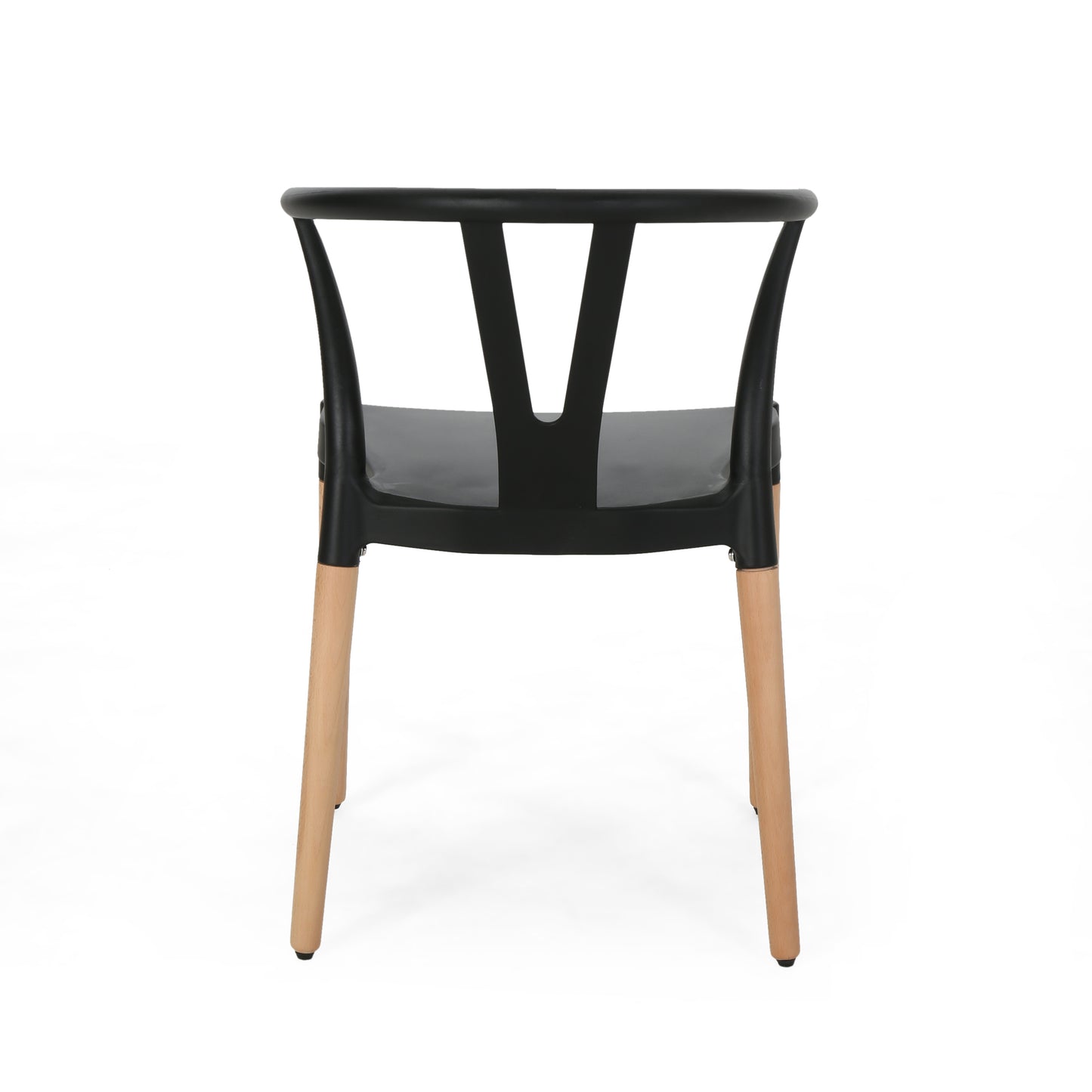 2-Pack Plastic Dining Chairs, 20 x 22 x 29 in, Polypropylene, Modern Minimalist, Lightweight, Black